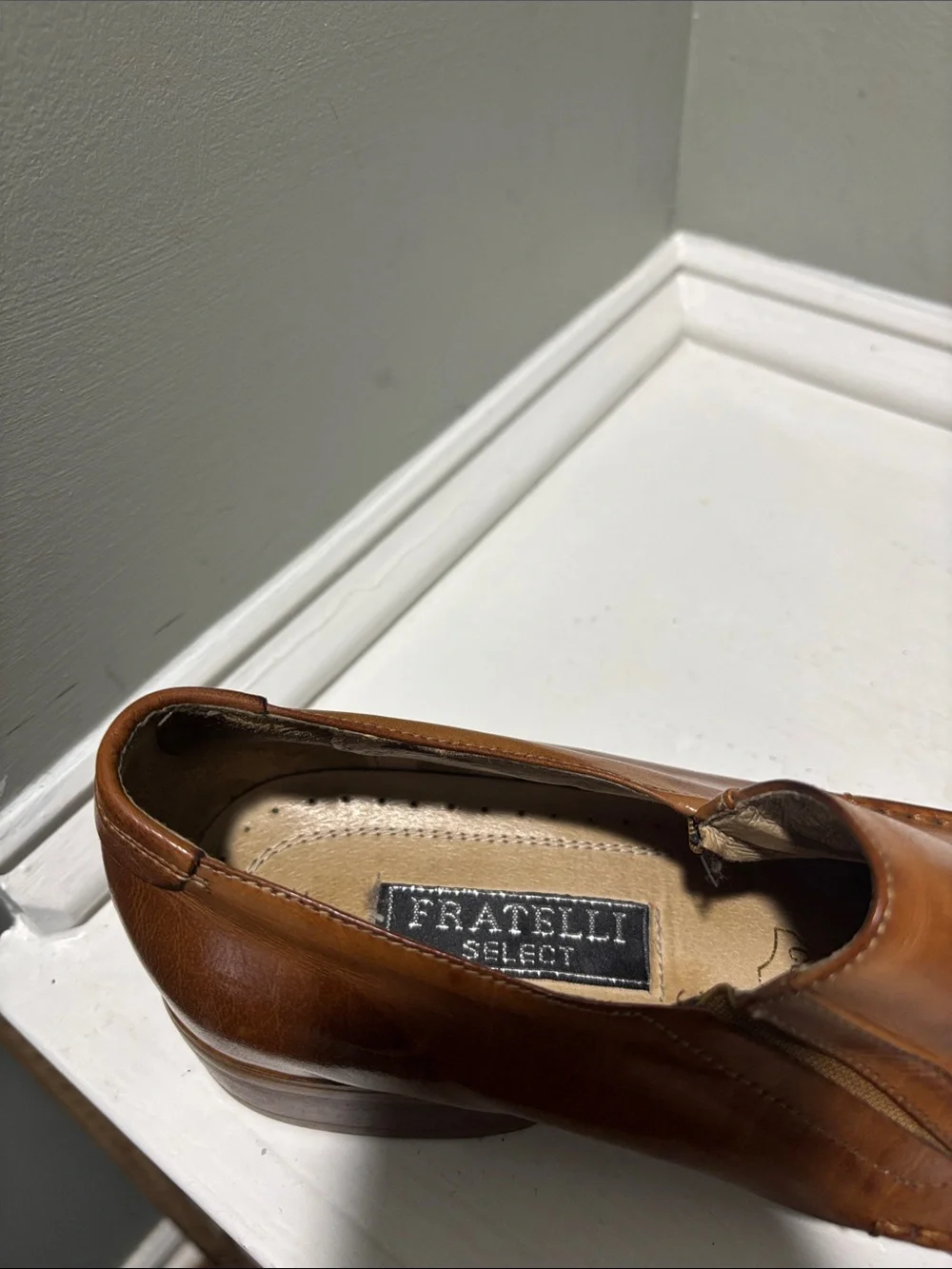 Fratelli Select Genuine Leather Men's Slip-On Brown Dress Loafers - size 9.5